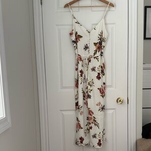 Dynamite White Floral Jumpsuit